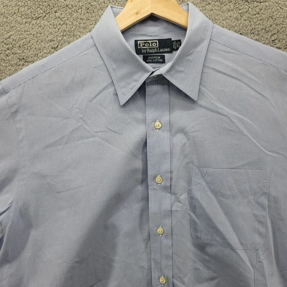 Polo‎ by Ralph Lauren Shirt Mens 16.5 32/33 Andrew Blue Long Sleeve Button Up